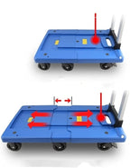 Foldable Push Hand Cart Folding Platform Truck Plastic Push Cart Heavy Duty Portable Trolley with Retractable Assis for Luggage Travel Moving Office Dolly Cart (Color : S