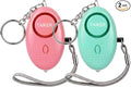 Personal Alarm for Women 140DB Emergency Self-Defense Security Alarm Keychain with LED Light for Women Kids and Elders-2 Pack (Aqua Marine & Pink)