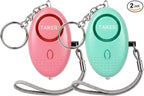 Personal Alarm for Women 140DB Emergency Self-Defense Security Alarm Keychain with LED Light for Women Kids and Elders-2 Pack (Aqua Marine & Pink)