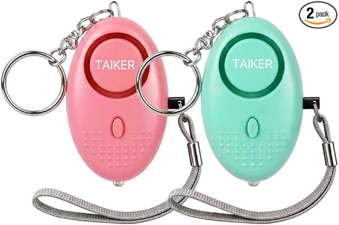 Personal Alarm for Women 140DB Emergency Self-Defense Security Alarm Keychain with LED Light for Women Kids and Elders-2 Pack (Aqua Marine & Pink)