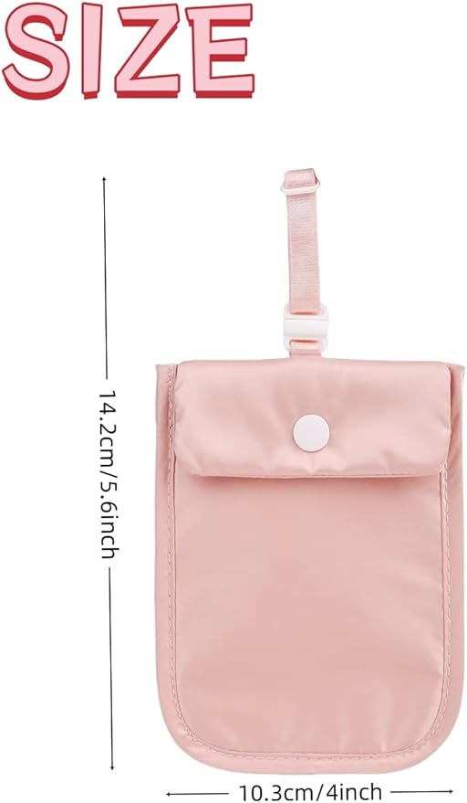 Pink Travel Hidden Bra Wallet - Travel Women's Neck Bag - Hidden Money Bag with Adjustable Elastic Band - Ensuring Safe Travel of Valuable Items