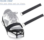 Ice Cleats, Highly elastic Traction Cleats Grippers with tape Straps and Storage Bag, Anti Slip Walk Traction Cleats for Hiking Walking on Snow and Ice