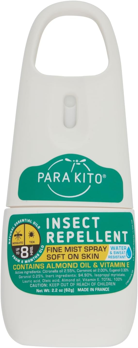 PARAKITO Mosquito, Insect & Bug Spray Bundle - Includes Spray, Black Wristband & 4 Refills | DEET Free, Citronella Essential Oils, Perfect for Camping, Hiking, Travel Outdoor Activities