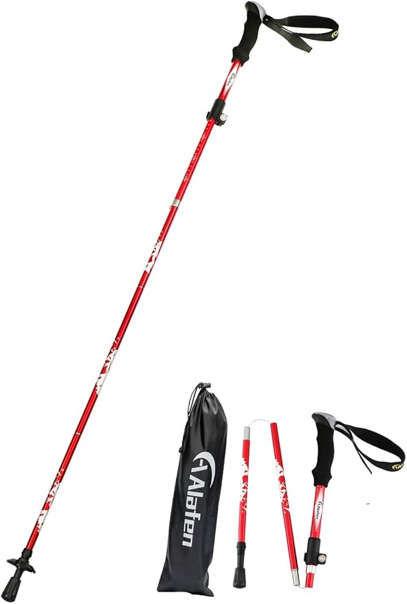 Aluminum Collapsible Ultralight Travel Trekking Hiking Pole for Men and Women (Fits 5'3" - 6'2")