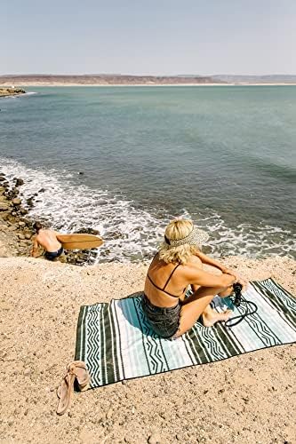 Nomadix Original Towel - Perfect for Beach, Pool, Travel, Camping, Yoga - Made with Recycled Materials - Super Absorbent - Sand Resistant - Baja Aqua - 72.5x30