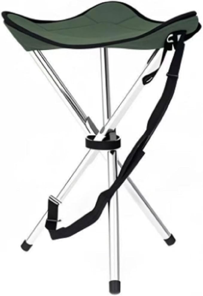 Folding Camping Stool,16.5" Folding Camping Chairs,Portable Tripod Seat,Outdoor Travel Tall Chair for Camping Walking Hunting Hiking Fishing Mountaineering Picnic Beach BBQ Garden Lawn(Green)