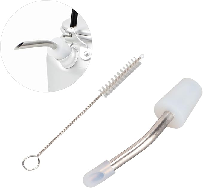 Stainless Steel Extended Kettle Spout with 10cm Brush, Coffee Kettle Spout for Home Kitchen Outdoor Use