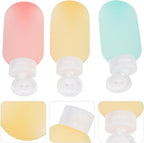 KICHOUSE Squeezable Abs Travel Storage Bottles 3pcs 60ml Leakproof Flip Cap Sub-packing Containers for Shampoo Lotion Toiletries Refillable for Travel Use