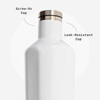 Corkcicle Classic Canteen Insulated Water Bottle - Stainless Steel Reusable Tumbler - Triple Insulated - Keeps Drinks Cold 25 Hours or Hot 12 Hours - Cupholder Friendly - Gloss White - 16 oz