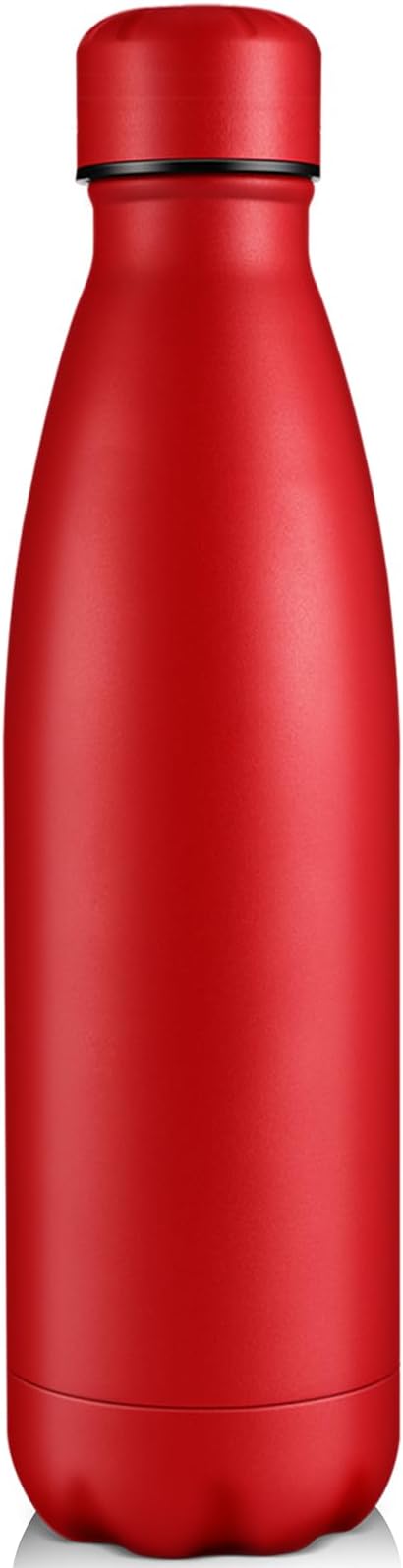 Volhoply 25oz Insulated Water Bottle 1/2/4 Pack, Double Wall Stainless Steel Vacuum Bottles, Keeps Cold & Hot, BPA Free Leak Proof Bottles (Red,1 Pack)