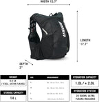 USWE Pace - Running Vest Hydration Pack with 2 x 500ml UltraFlask, Backpack for Men and Women