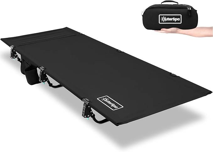 Portable Camping Cot, Sleeping Cots for Adults, Ultralight Backpacking Cot, Compact, Collapsible, Easy Set-Up, Supports 500lbs, Lightweight Camp Cot for Adults, Camping, Outdoors and Home