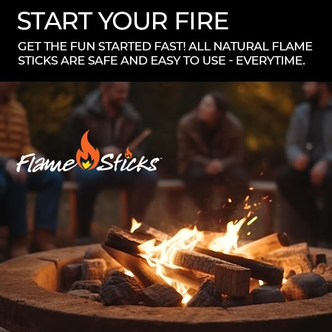 Flame Sticks Natural Wood Kindling 7–8 lbs of 5-6" Long Kiln-Dried Fire Starter Sticks, 100% Chemical-Free – Easy Lighting for Campfires, Fire Pits, Grills, Pizza Ovens & Wood Stoves