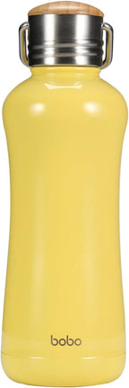 YOHKOH Mini Insulated Water Bottle With Bamboo Lid - 11.8oz Small Vacuum Insulated Water Bottle for Women Kids, 12 Hrs Hot & 24 Hrs Cold Stainless Steel Thermos Leak-Proof BPA-Free (11.8oz,Yellow)