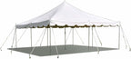 Party Tents Direct 20’ x 20’ Weekender Canopy Pole Tent, Indoor and Outdoor Heavy Duty Easy Up, 80 Person Capacity Tent for Parties, Weddings, and Events, Commercial and Residential Use, PVC White Top