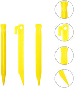10-Pack Plastic Tent Stakes – 7-Inch Heavy Duty Canopy Anchoring Pegs for Camping, Gardening, Landscaping, Backpacking – Lightweight, Rust-Proof, Reusable Camping Stake