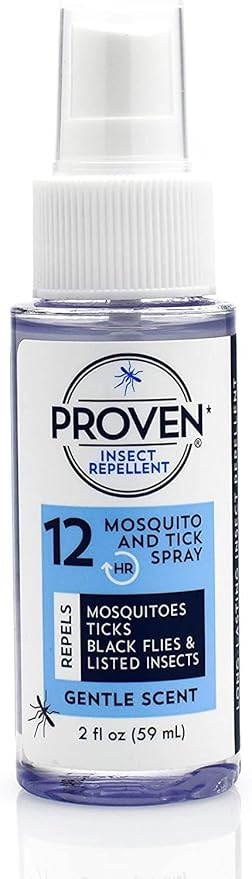 Proven Insect Repellent Spray, Keep Mosquitoes, Ticks and Flies Off, DEET Alternative Repellent, Up to 14-Hour Protection, Great for Camping or Hiking, 2 Ounce, Gentle Scent Spray, 2 Pack