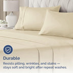 King Standard Pillow Cases Set of 2 - Soft Hotel Quality Pillowcase Covers - Comfy Bedding for Women, Men, Kids & Teens - Machine Washable Pillow Protectors - 2 Piece Set - King Standard Size Cream