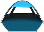 COMMOUDS Beach Tent Sun Shade for 3/4-5/6-7/8-10 Person, UPF 50+ Beach Sun Shelter Canopy Tent, Lightweight, Easy Set Up and Carry