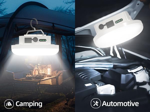 Tent Light LED Rechargeable Camping Portable Hanging Lantern for Waterproof Outdoor Lights with Battery Power, Camp Lamp Light for Glamping Indoor Outages Car Repair(F03-B)