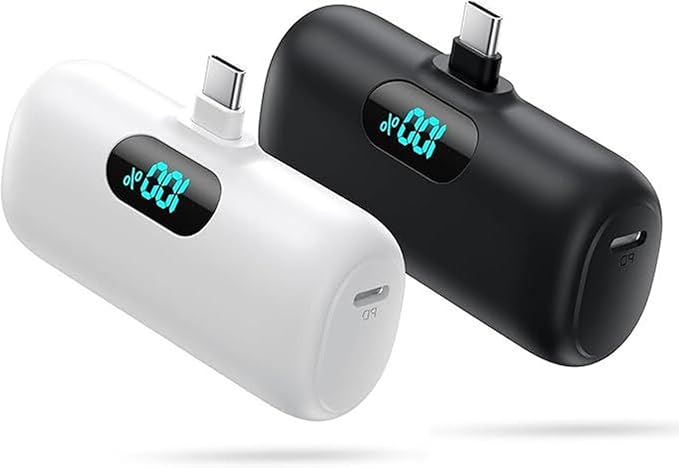 [2 Pack]Small Portable Charger for iPhone 17/16/15 Series,5000mAh 3A PD USB C Power Bank, Mini Travel Essentials Battery Pack for iPhone 17/17 Pro/16/16 Plus/16 Pro/15 Pro Max,Samsung,Android/LG etc