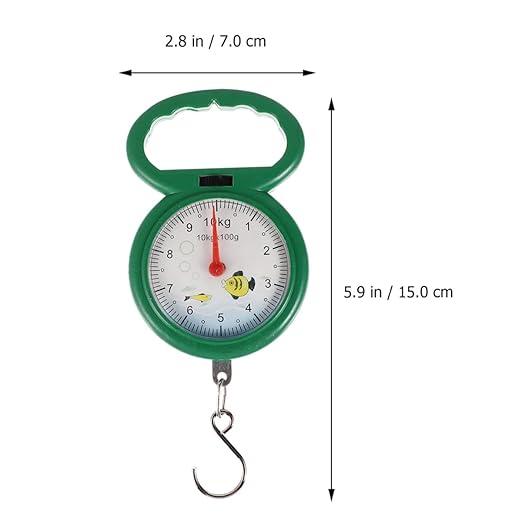 Ipetboom 4pcs Portable Handheld Spring Hanging Scales with Plastic Handles, Multi-Purpose Luggage and Fish Weighing Scales for Travel and Kitchen Use, Random Colors