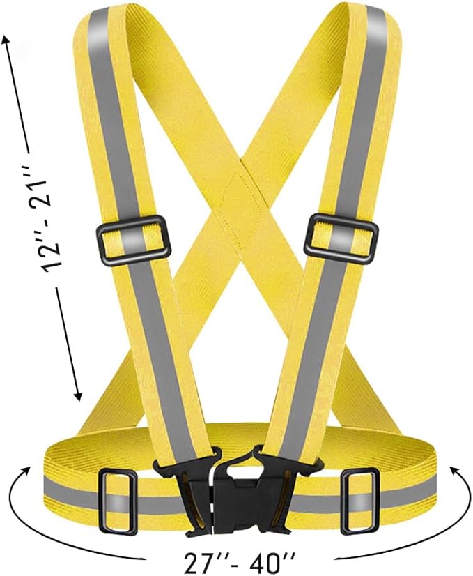 High Visibility Reflective Vest Safety Vest Running Reflective Gear Adjustable Reflective Vest for Walking,Jogging,Hiking,Night Cycling