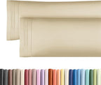 Long Pillowcases - Body Pillow Cover - Long Pillow Insert for Sleeping, Side Sleepers - Soft & Breathable Body Pillow Case with Envelope Enclosure - Comfy, Cozy & Machine Washable - 20" x 54" (Cream)