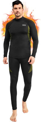 romision Thermal Underwear for Men Long Johns Fleece Lined Hunting Gear Bottom Top Set Base Layer for Cold Weather Gift