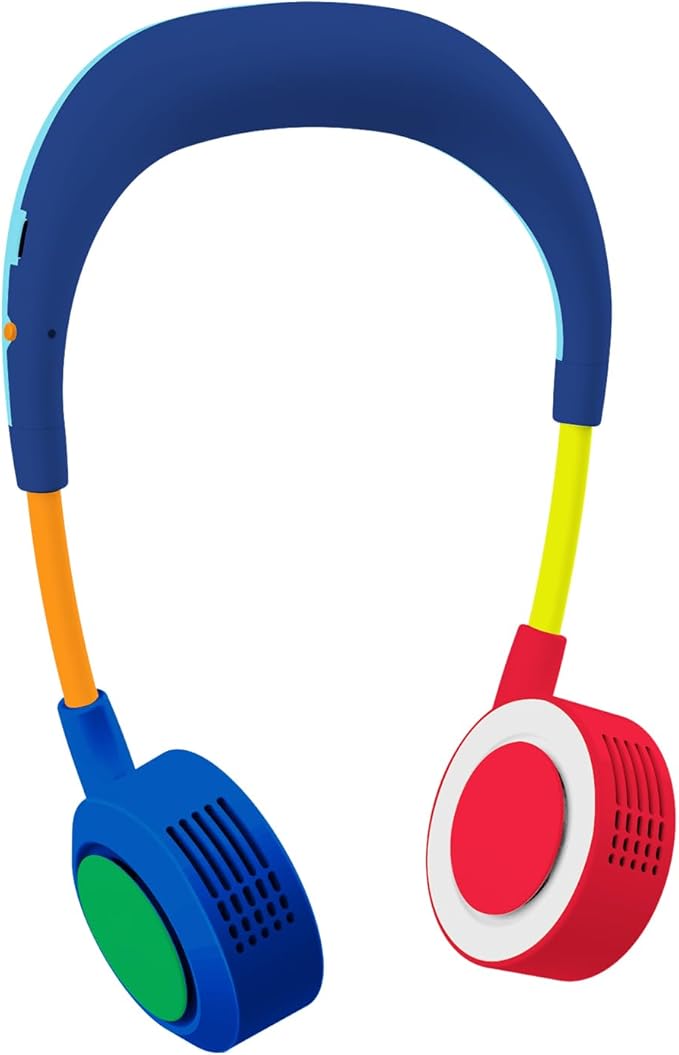 Portable Neck Fan, Hand-Free Fan, 5 Speeds, Foldable, Twistable, Lightweight, Rapid Cooling, Fashion, Quiet, Rechargeable, Summer Gift (Dark Blue Red)