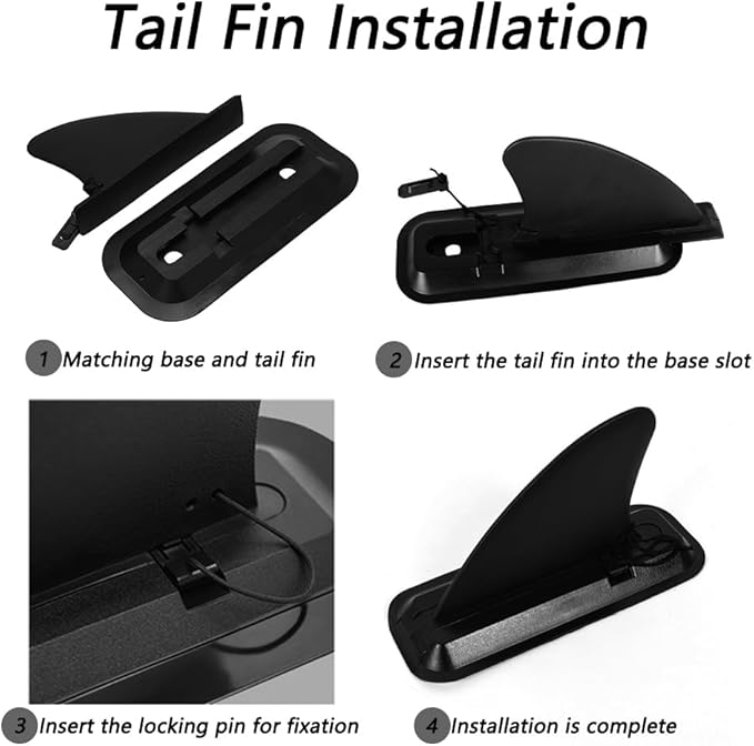 1 Pairs Surfing Fins, Inflatable Paddle Board Fins, 4-inch Center Fin with Base,Detachable Fin Dock Tail Fin for Long Board Paddle Board Surfboard Surfing Kayak Fin