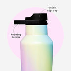 Corkcicle Sport Canteen - Keeps Drinks Cold 25 Hours - Stainless Steel Water Bottle - Triple-Insulated - Spill-Proof - Summer Drinkware Gift - Keeps Drinks Ice Cold - 20 oz - Rainbow Unicorn