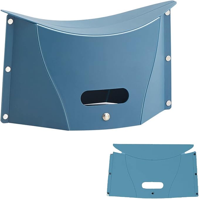 Folding Portable Camping Hiking Stool, Lightweight Collapsable Foldable Chair for Travel Gathering BBQ Subway Library Backpacking Outdoor Ultralight Mini (Blue)