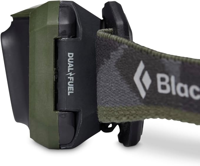 BLACK DIAMOND Storm 450 LED Headlamp, Waterproof and Dimmable Battery Powered Headlamp for Camping, Hiking, Hunting, Running, Work with Red Light Headlamp Mode, Dark Olive