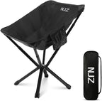Small Camping Chair, Compact Folding Camping Chair for Adults-200 LBS Supported Lightweight Backpacking Chair for Outdoors Fishing, Hiking, Travel, Picnic, Beach Aluminum Chair(Black)