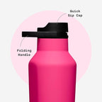 Corkcicle Sport Canteen - Keeps Drinks Cold 25 Hours - Stainless Steel Water Bottle - Triple-Insulated - Spill-Proof - Summer Drinkware Gift - Keeps Drinks Ice Cold - 32 oz - Dragonfruit