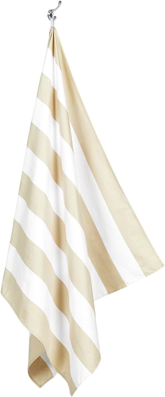 Dock & Bay Beach Towel - Quick Dry, Sand Free - Compact, Lightweight - 100% Recycled - Includes Bag - Cabana Light - Bora Bora Beige - Extra Large (200x90cm, 78x35)