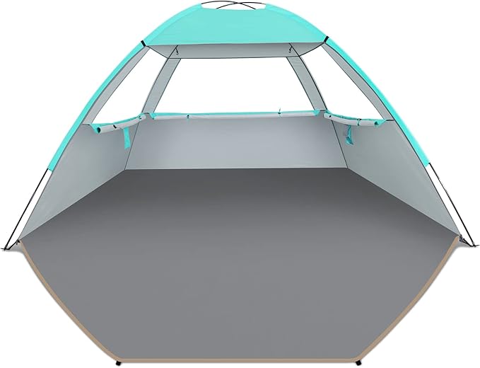 Venustas Beach Tent Sun Shelter for 3/4-5/6-7/8-10 Person, UPF 50+ UV Protection Beach Canopy, Lightweight and Easy Setup Cabana, Portable Shade Tent