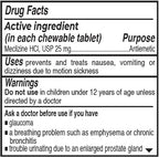 Rising Health Motion Relief and Nausea - Meclizine HCL 25mg - Antiemetic, Motion Relief Chewable Tablets (1000)