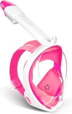 Full Face Snorkel Mask Adults with Dry Top System, Detachable Camera Mount, 180 Panoramic Anti-Fog Anti-Leak Diving Mask for Adult and Kids