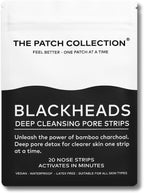 The Patch Collection® – Blackheads Deep Cleansing Pore Strips | Charcoal, Witch Hazel, Aloe Vera (Pack of 20)