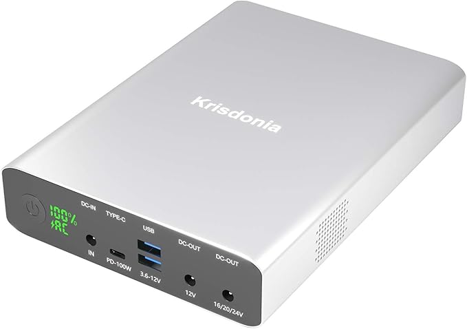 Krisdonia USB C Power Bank 64000mAh Emergency Portable Charger 100W PD3.0 Laptop External Battery for Laptop, MacBook Pro, Dell XPS, Lenovo and More