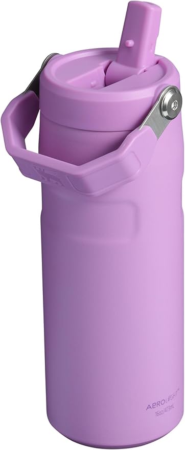 Stanley IceFlow Flip Straw 2.0 Water Bottle 16 oz | Built-In Straw with Larger Opening | Lightweight and Leak Resistant | Insulated Stainless Steel | BPA-Free | Lilac