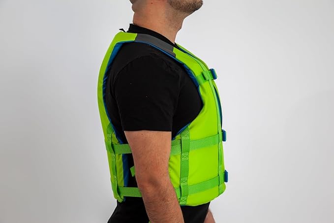 Stohlquist Universal Fit Adult Life Jacket PFD (4 Pack) Coast Guard Approved, for Men and Women 90+ lbs, Lightweight Neoprene and Adjustable, Ideal for Boating, Kayaking & Water Sports