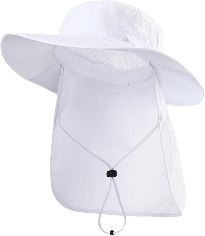 Home Prefer UPF 50+ Sun Hats for Men Women Wide Brim Fishing Hat with Neck Flap Summer Safari UV Protection Bucket Hat