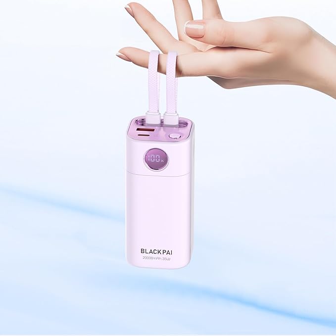 20,000mAh 35W Power Bank, Laptop Portable Charger USB C PD Fast Charging Battery Pack Digital Display for MacBook, iPad, iPhone 17/16, S24 Ultra, Steam Deck, Dell XPS and More (Light Purple)