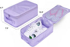 Travel Shoe Bags, Foldable Waterproof Shoe Pouches Organizer-Double Layer (4 Purple Shoe Bags)