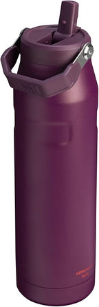 Stanley IceFlow Flip Straw 2.0 Water Bottle 36 OZ | Built-In Straw with Larger Opening | Lightweight & Leak-Resistant | Insulated Stainless Steel | BPA-Free | Plum
