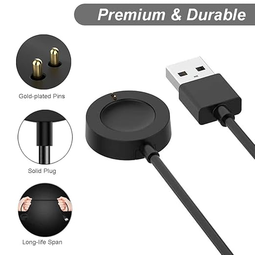 Charger for Fossil Gen 6 / Gen 5 / Gen 4 / Sport, for Michael Kors Gen 6 / Gen 5E / Gen 5 / Gen 4 Smartwatch Magnetic Charging Cable (1, Black)