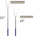 32" Heavy Duty Hot Dog Roasting Sticks for Campfire, Smores Sticks for Fire Pit Long, Marshmallows Skewers (2 Pack)